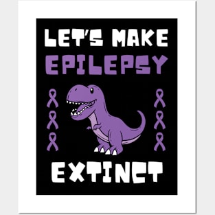 Epilepsy Extinct T-Rex Epilepsy Awareness Month Kids Posters and Art